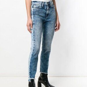 NWT Hudson Zoeey Front Yoke Blue Acid Wash High Rise Cropped Jeans Size 27